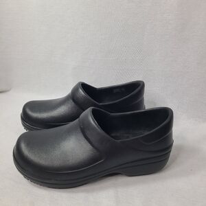 Crocs Dual Comfort NeriaPro2 Clogs Black Slip-On Work Shoes Slip Resistant Sz 6